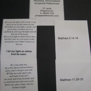 New Testament Verses with Rhyming  Personalized references (27 Cards)